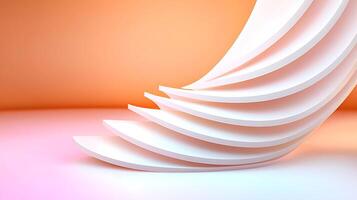 Abstract design featuring layered white shapes on a gradient background, evoking modern aesthetics photo