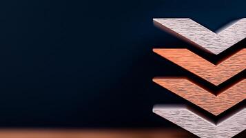 Abstract design featuring layered geometric shapes in contrasting colors against a dark background photo