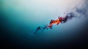 Abstract digital art depicting colorful smoke or fluid dynamics against a dark background photo