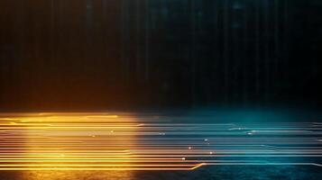Abstract digital background with glowing lines and a futuristic ambiance in a dark setting photo