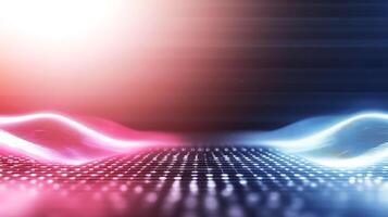 Abstract digital waves in vibrant colors, creating a futuristic atmosphere with glowing patterns photo