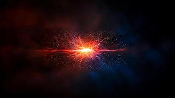 Abstract explosion of colorful light and energy in a dark cosmic background photo
