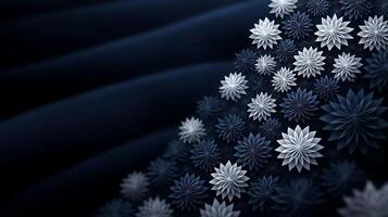 Abstract floral design with layered petals in blue and white, creating a serene background effect photo