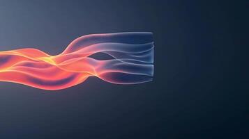 Abstract flow of colorful waves intertwining against a dark background, creating a dynamic visual effect photo
