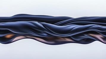 Abstract flowing fabric in shades of blue and silver, creating a smooth wave-like pattern photo
