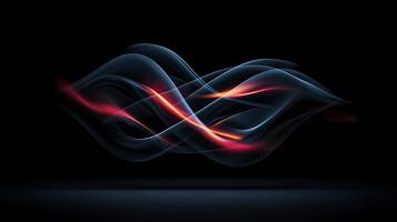 Abstract flowing light patterns in dark background, creating a dynamic visual effect photo