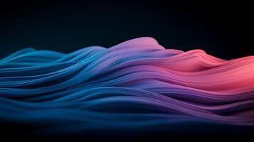Abstract flowing waves in vibrant blue and pink tones creating a dynamic visual effect photo
