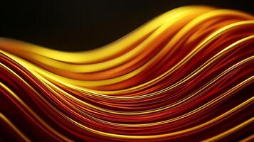 Abstract flowing waves of red and gold colors creating a dynamic and vibrant background photo