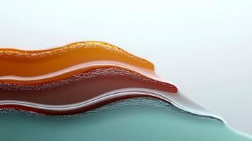 Abstract fluid shapes in warm and cool tones, creating a serene wave-like pattern photo