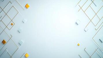 Abstract geometric background with golden and blue shapes creating a modern design photo