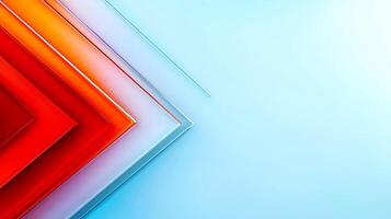 Abstract geometric layers in vibrant colors with a soft gradient background for design use photo