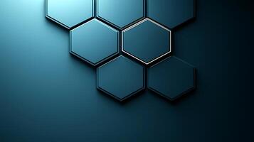 Abstract geometric pattern featuring hexagonal shapes on a gradient blue background photo