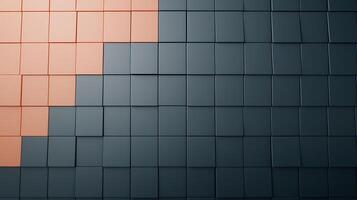 Abstract geometric pattern of interlocking tiles in contrasting colors, creating a modern aesthetic photo