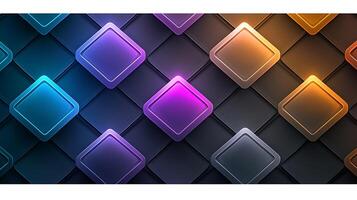 Abstract geometric pattern with illuminated diamonds on a dark background, suitable for digital design photo