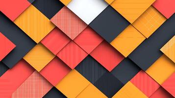 Abstract geometric pattern with vibrant colors, creating a dynamic visual experience photo