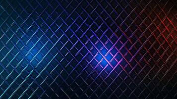 Abstract geometric pattern with vibrant blue and red lighting creating a modern design photo