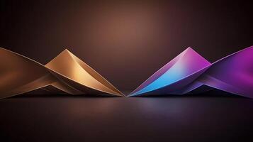 Abstract geometric shapes in warm and cool tones creating a dynamic visual contrast photo