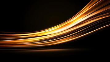 Abstract golden wave pattern on a dark background, suggesting movement and elegance photo