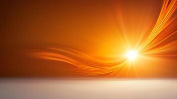 Abstract glowing orange wave background with soft light effects and smooth gradients photo