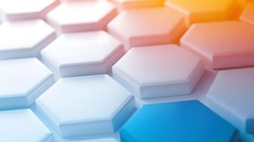 Abstract hexagonal pattern showcasing a blend of light colors, ideal for backgrounds and designs photo