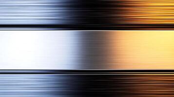 Abstract metallic texture with brushed silver, black, and gold stripes, suitable for backgrounds photo