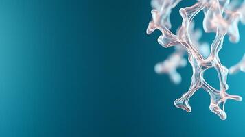 Abstract molecular structure against a soft blue gradient background, symbolizing scientific innovation photo
