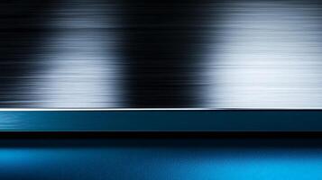 Abstract metallic texture with smooth gradient lines and a subtle blue glow at the bottom photo