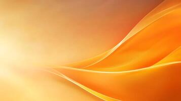 Abstract orange waves flowing gently with a soft glow, creating a serene background atmosphere photo
