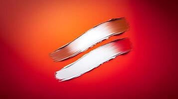 Abstract paint strokes on a vibrant red background showcasing texture and color contrast photo
