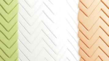 Abstract pattern of zigzag lines in green, white, and orange colors, creating a modern design photo