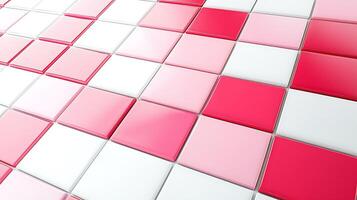 Abstract pattern of red and white tiles creating a modern design in a bright space photo