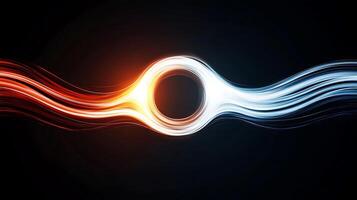 Abstract representation of energy flow with contrasting colors in a dark background photo