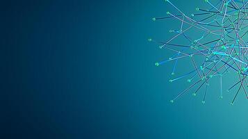 Abstract representation of interconnected nodes and lines on a gradient background, symbolizing data networks photo