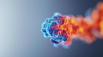 Abstract representation of molecular interactions with vibrant colors and dynamic movement photo