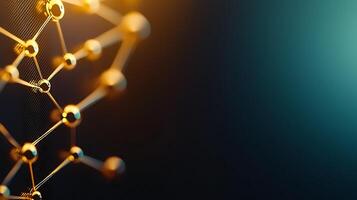 Abstract representation of interconnected molecular structures with a gradient background photo