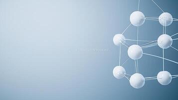 Abstract representation of molecular structure against a soft blue gradient background photo