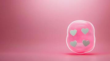 Abstract representation of love with heart shapes on a soft pink background, ideal for romantic themes photo