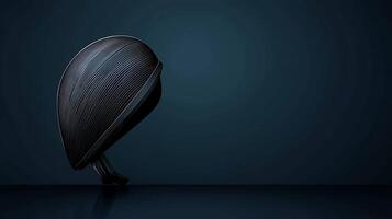 Abstract sculpture resembling a leaf against a dark background, emphasizing minimalism and design photo