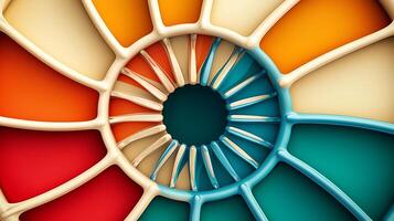 Abstract spiral design with vibrant colors and intricate patterns, ideal for creative projects photo
