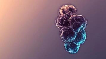 Abstract swirling cloud of colorful smoke against a gradient background, creating a dynamic visual effect photo