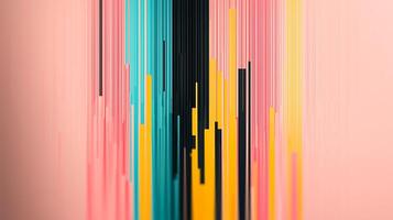 Abstract vertical lines in vibrant colors against a soft pink background, creating a dynamic visual effect photo