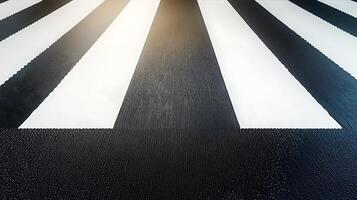 Abstract view of a black and white striped surface with light reflections and textures photo