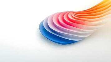 Abstract wave design with gradient colors flowing smoothly across a white background photo
