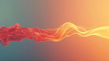 Abstract wave of vibrant orange and yellow colors blending into a serene gradient background photo