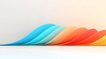Abstract waves in gradient colors flow smoothly against a soft background, creating a serene atmosphere photo
