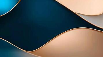 Abstract waves of blue and beige colors flowing smoothly, creating a serene background for design photo