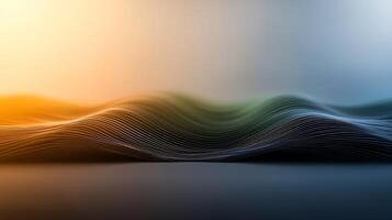 Abstract wave patterns with gradient colors creating a serene atmosphere in a digital landscape photo