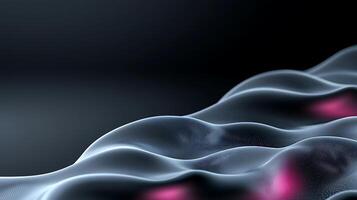 Abstract waves in soft focus with subtle pink highlights against a dark background photo