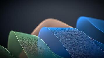 Abstract waves of translucent colors flowing smoothly against a dark background, creating a serene atmosphere photo