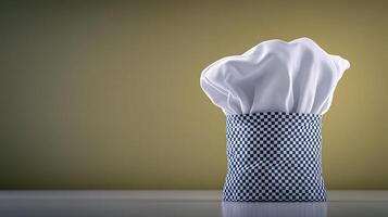 Chef's hat displayed against a gradient background, emphasizing culinary creativity and style photo